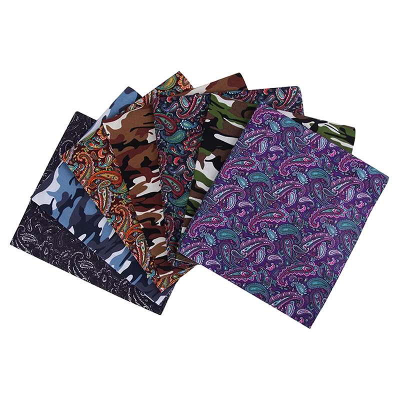 Colorful Paisley Cotton Fabric Bundles 7 Pcs Trendy Camouflage Precut  Fabric Bandana Quilting Fabric for DIY Men Face Scarf - AliExpress