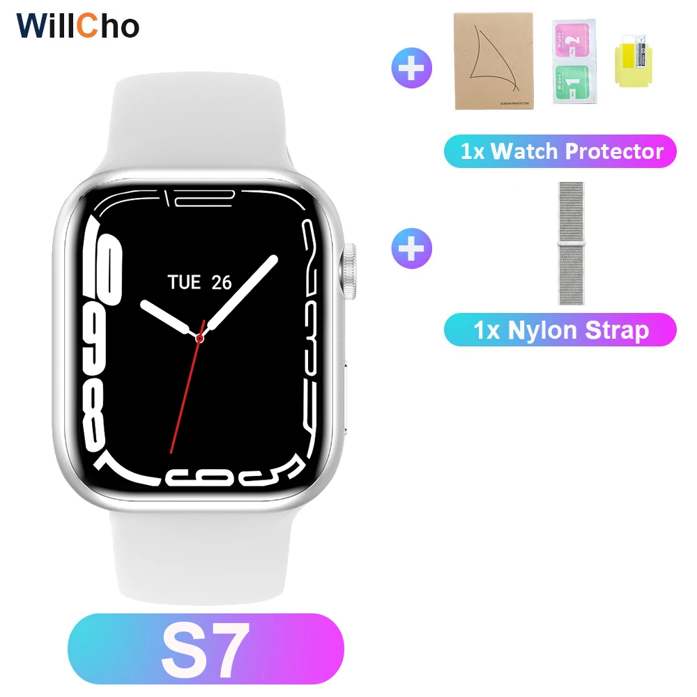 2022 S7 Smart Watch Iwo 14 Pro Nfc Voice Assistant Bluetooth Dial Answer Call Watch for Men Smart Watch Women Series 7 Pk W37Pro 