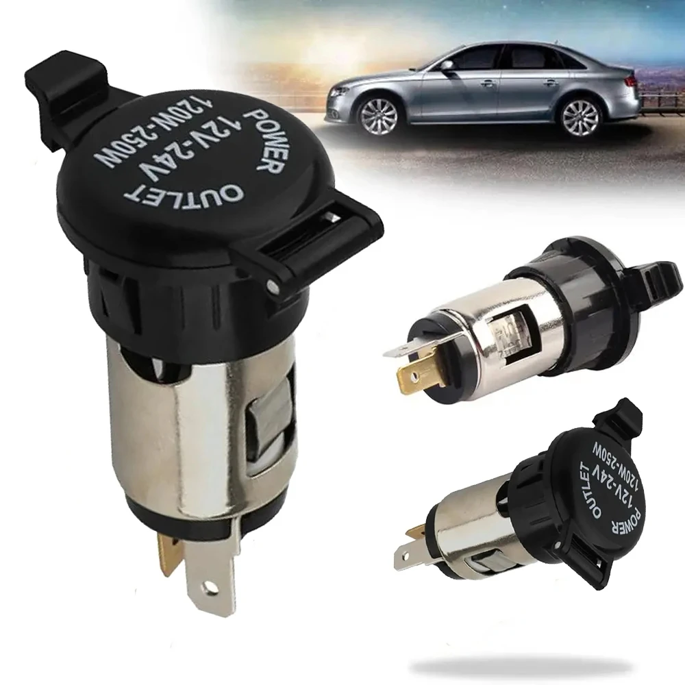 Car Female Socket Power Plug DC 12-24V Car Female Socket Power Plug Cigar Lighter Socket Car Cigarette Lighter Auto Motorcycle Marine Atv Rv Accessories