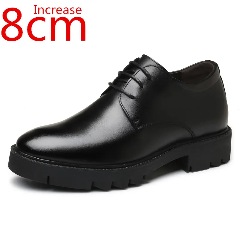 

Elevator 8cm Leisure Shoes Men's Invisible Height Increasing Shoes Thick Bottom Business Wedding Groom Height Increase Shoe Male