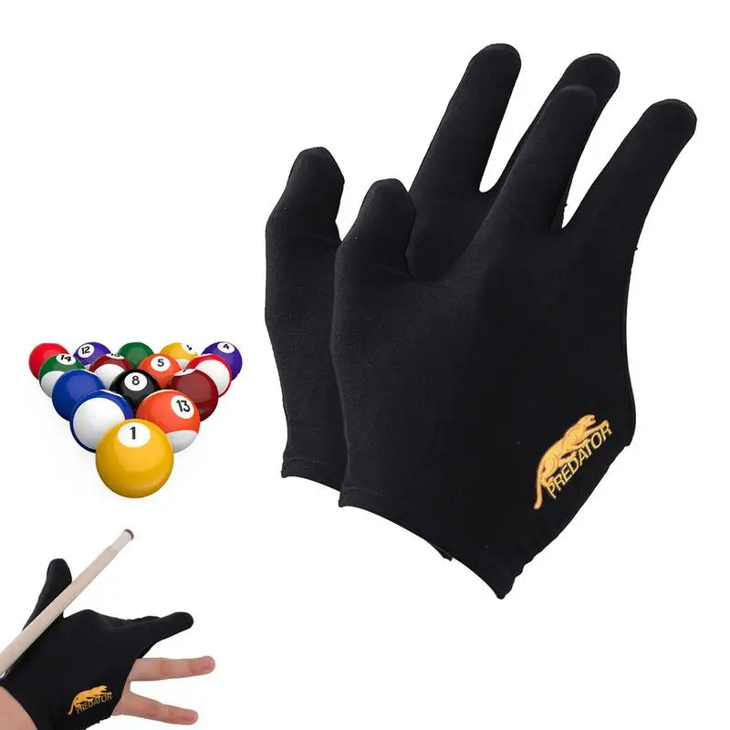 Billiard Gloves 2Pcs Professional Open Finger Billiard Pool Gloves