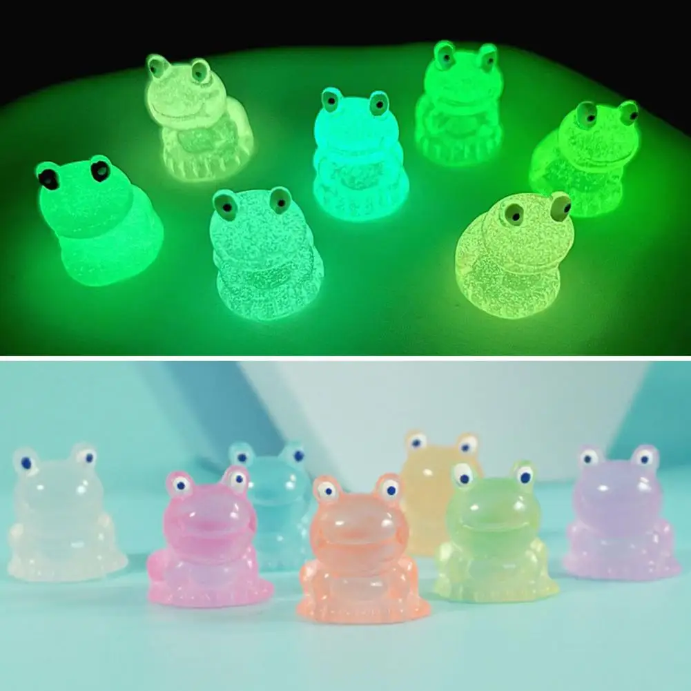 

20Pcs Little Frog Resin Figurine Cute Glow in The Dark Frog Desktop Decoration Luminous Animal Statue Sculpture Miniature Fairy