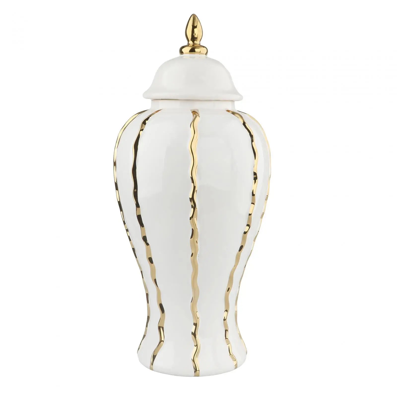 

Porcelain Ginger Jar Ornament with Lid Gift Bud Vase Chinese Vase Ceramic Vase for Bedroom Entrance Fireplace Party Centerpiece