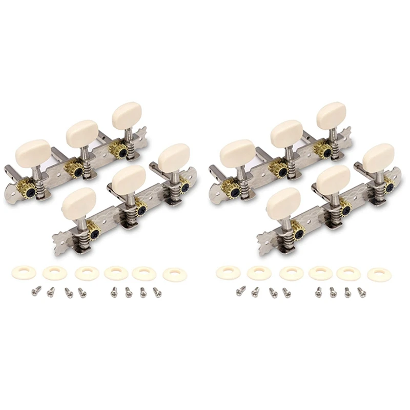 

Hot AD-2X Vintage Guitar Tuning Pegs Gold Plated Machine Heads Tuning Keys Tuners Single Hole For Classical Guitar 3L 3R