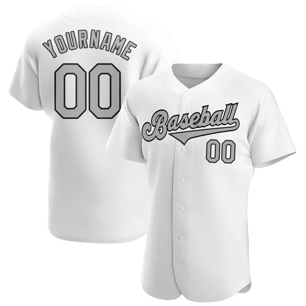 White Color Vintage Baseball Jersey Shirt 3D Printed for Men and Women Shirt Sport Unisex Tops