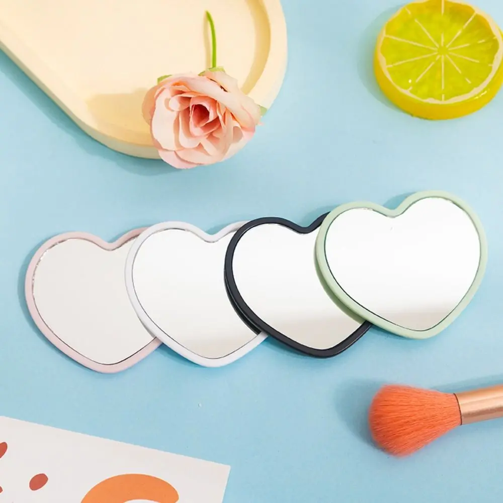 Simple Single-sided Heart-shaped Mirror Handheld High-definition Handheld Mirror Little Beauty Make-up Girls makeup mirror
