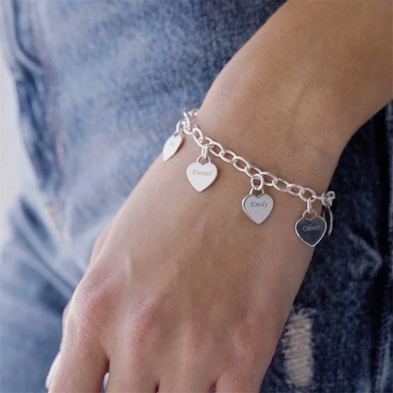 Sterling Silver Personalized Paw Print Cut-Out Charm Bracelet | Ross-Simons