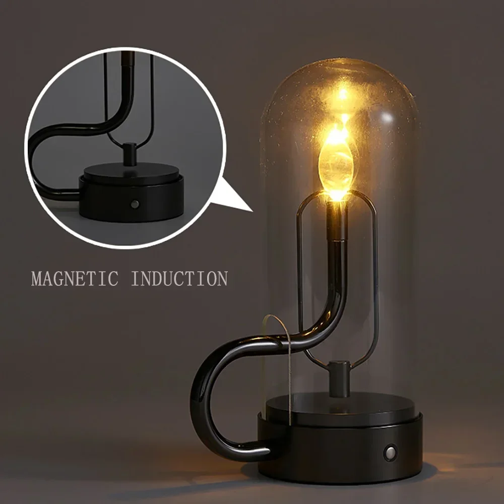 

water drop table lamp lde candle flame for bedroom rechargeable led suspended decorative glass night lamp Designer lamp