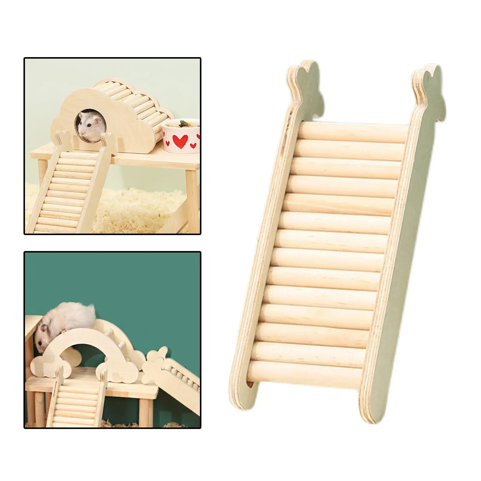 Hamster Climbing Toy Wooden Bridge Ladder for Hamsters Gerbils Mice and Small Animals