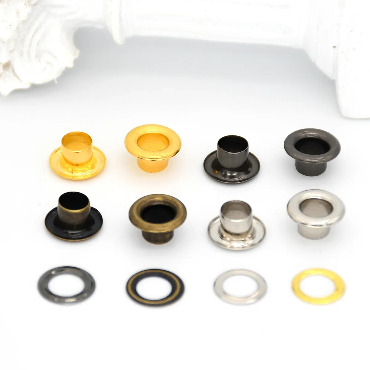 Brass eyelets with Washer 300# Grommets Repair round eye rings For scrapbooking Shoes belt Cap bag Tags clothes 100sets 5mm eyelet grommet ring kit eyelet grommet ring grommet eyelet kit screw back eyelets