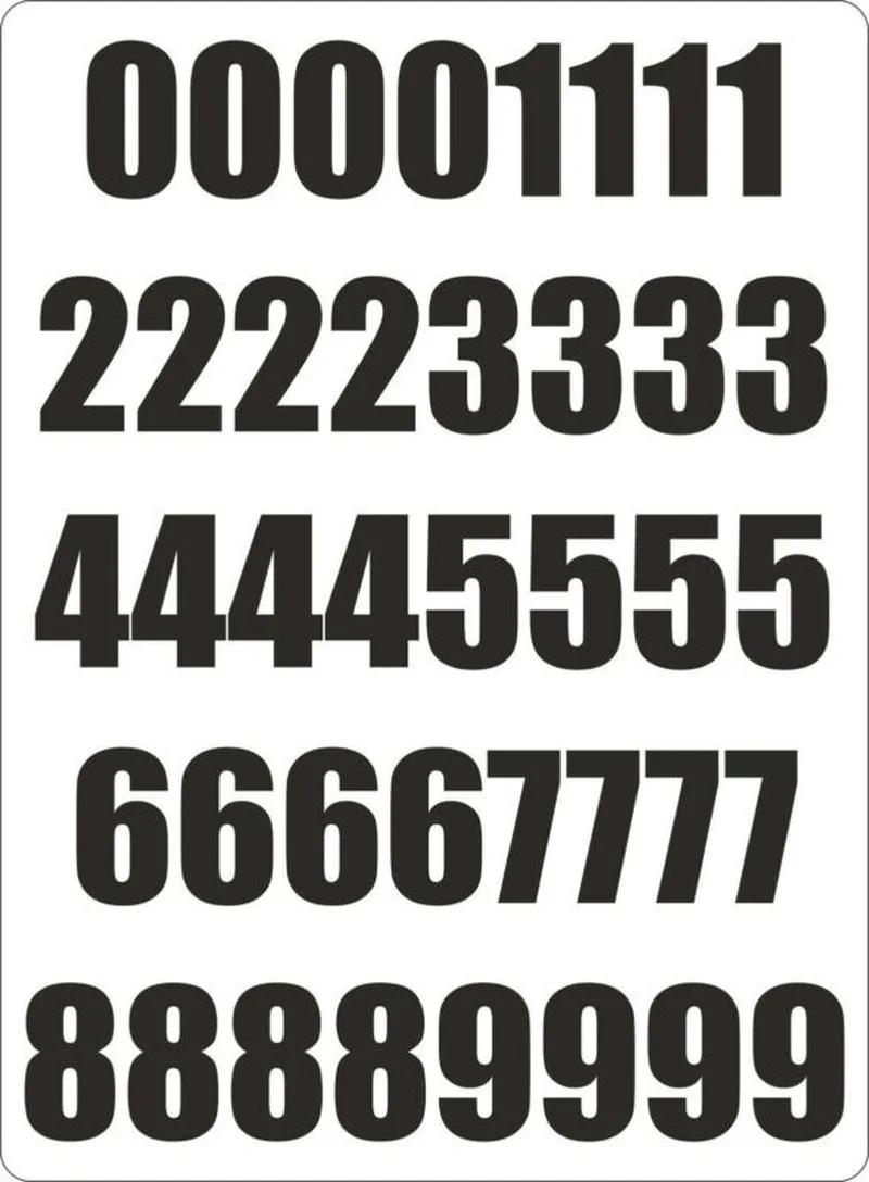Number Sheet Stickers 40*25mm 40PCs Number Sheet Sticker Vinyl Decal Car Bike Door Wheelie Bin Race