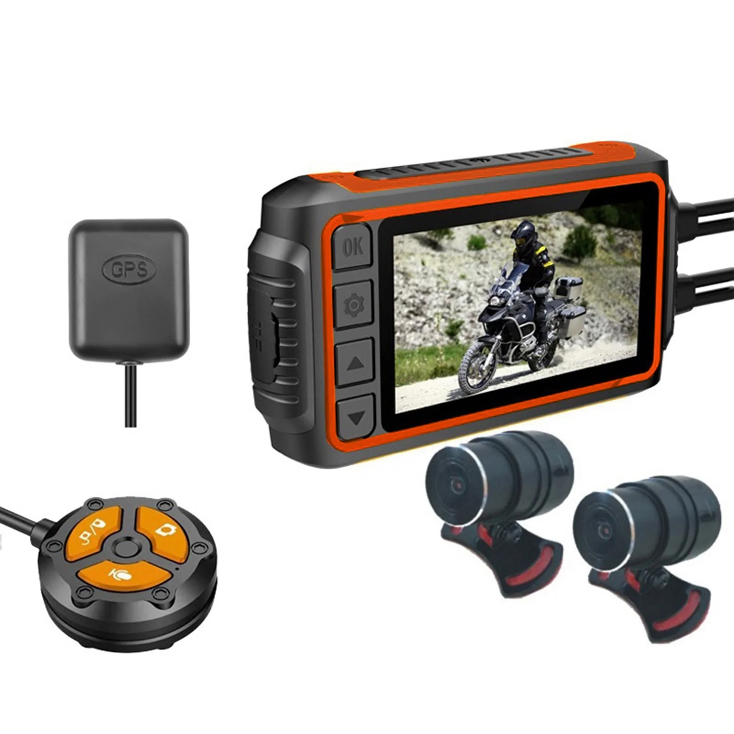 

Видеорегистратор для мотоцикла FHD 1080P, 3 дюйма, WiFi, GPS