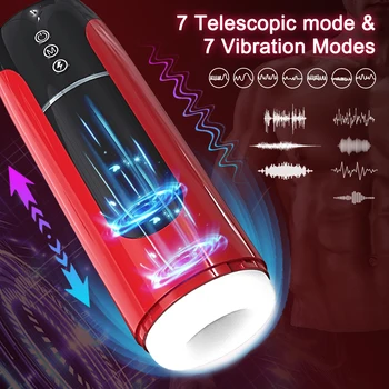 Automatic Telescopic Male Masturbator Thrusting Machine Blowjob Pussy Masturbation Cup Adult Sex Toys for Men IPX7 Waterproof 2