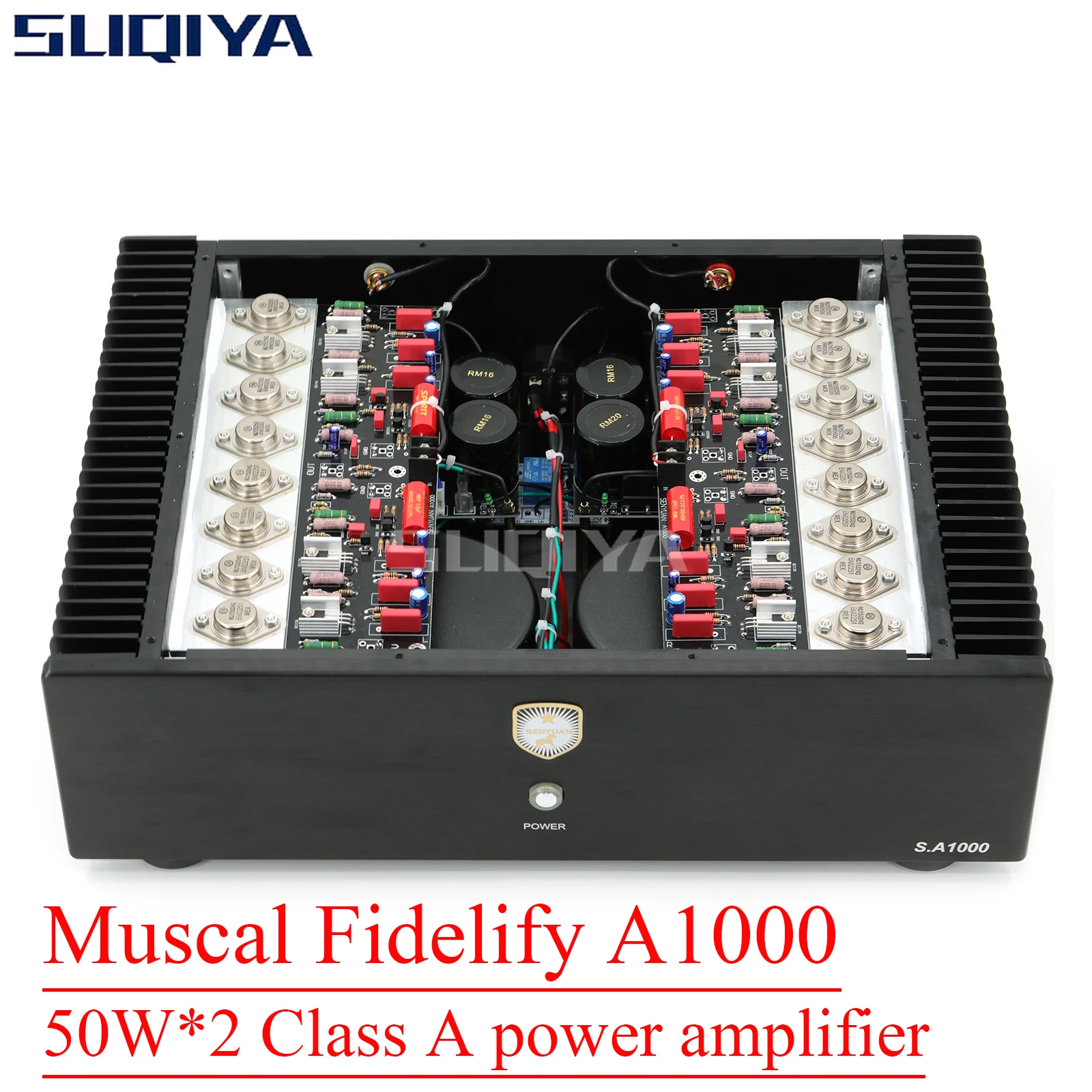 

SUQIYA-50w*2 Reference Musical Fidelity A1000 Class A Power Amplifier ON Transistor MJ15024 25 High Power HIFI Amplifier Audio