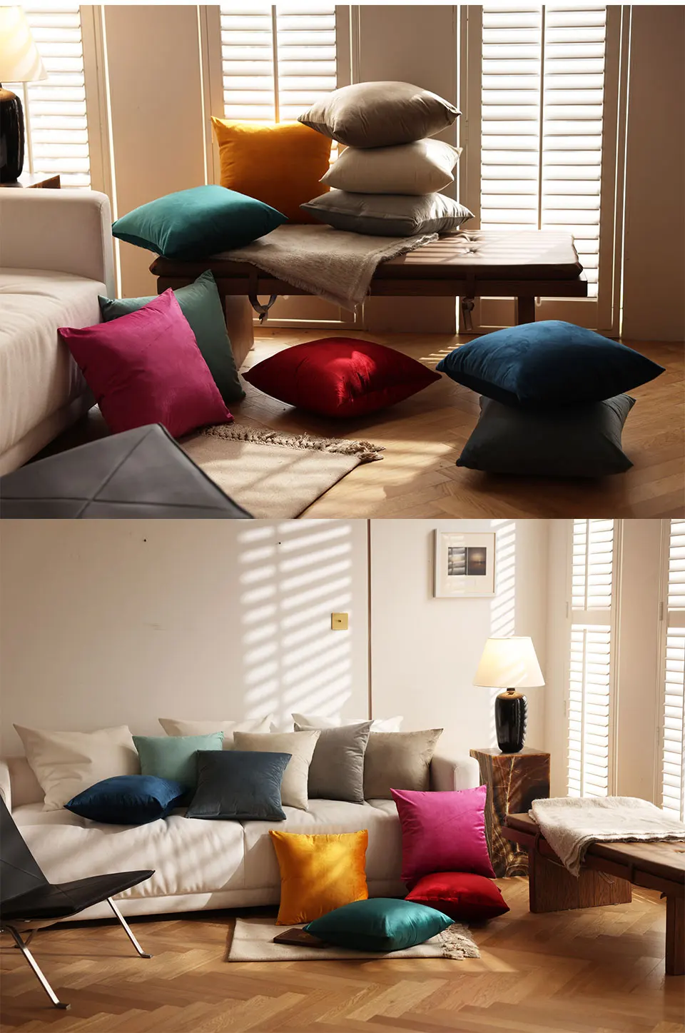 Description Picture 6 of itemMACT Velvet Pillow Cover Soft Cushion Case For Sofa Living Room Solid Color Multi Size Pillowcase Decorative Square Throw Pillow