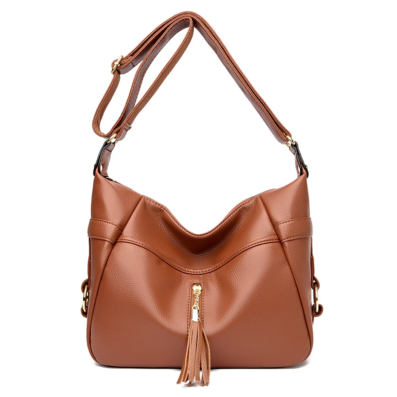 Bolso de mano de cuero suave para mujer, bolso de mano vintage de gran capacidad, bolso de mano de moda de alta calidad, bolsos de mensajero de hombro para mujer, bolso para mujer