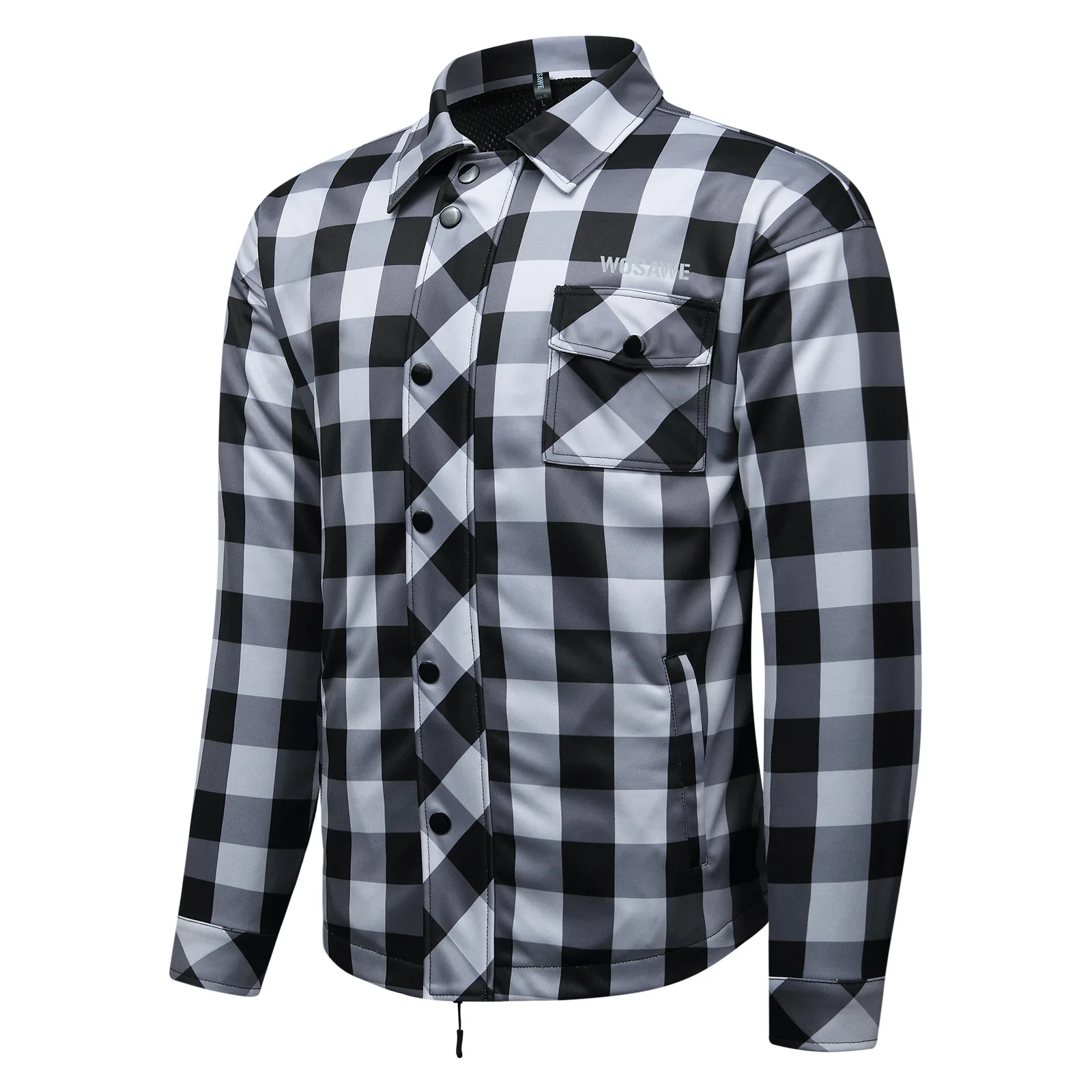 WOSAWE 가을 및 겨울 레트로 모토 체크 자켓 오토바이 라이딩 탑 캐주얼 사이클링 자켓 스포츠 장비 CE 보호 장비