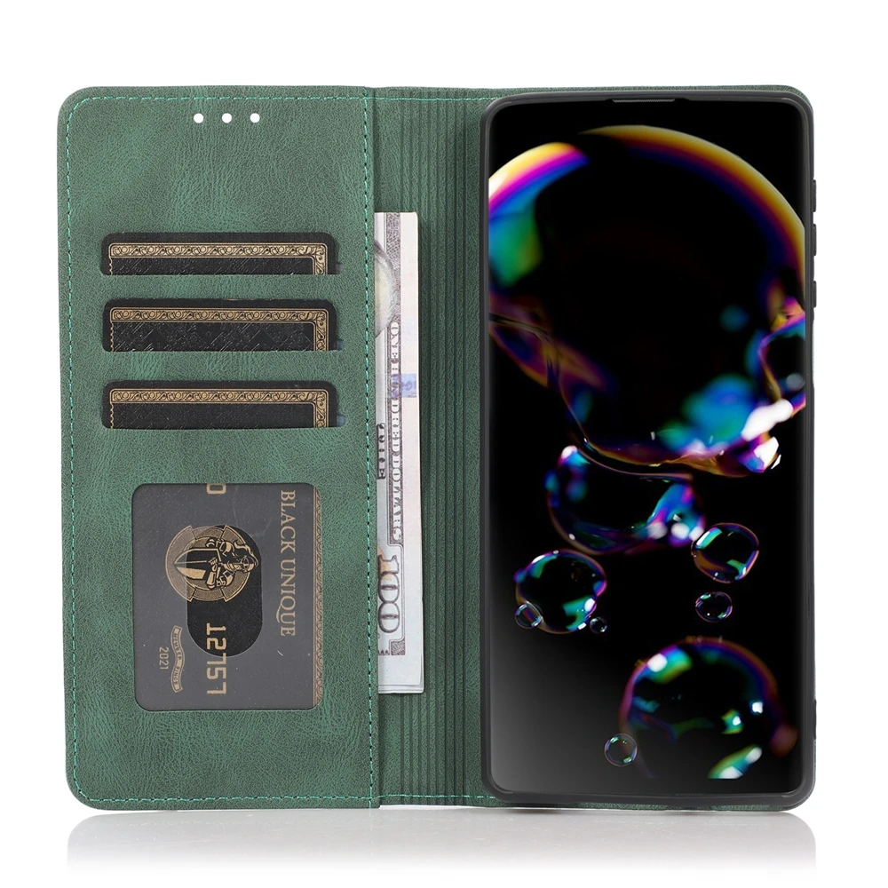 Leather Wallet Flip Purse Case with Stand and Card Slots