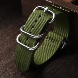 Versatile Nylon Braided Watch Band - Green, Black, and Grey Straps - 22mm (ArmyGreen)