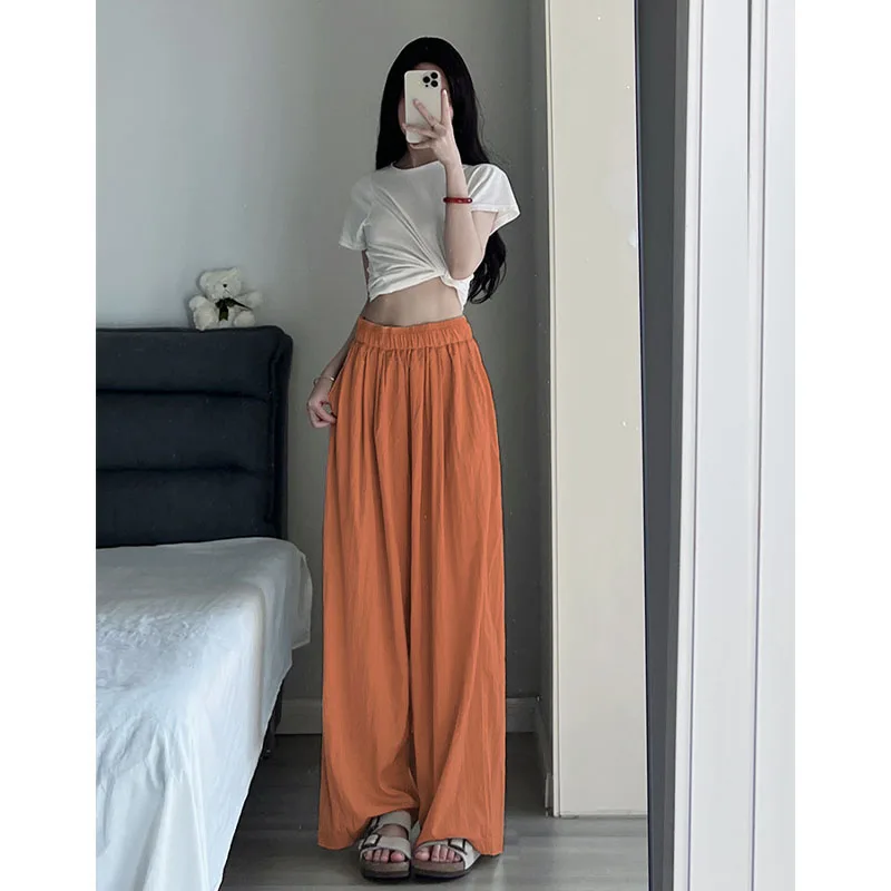 

Women Fashion with Pockets Casual Basic Solid Pants Vintage High Waist Solid Color Female Ankle Trousers Pantalones 2024 T23