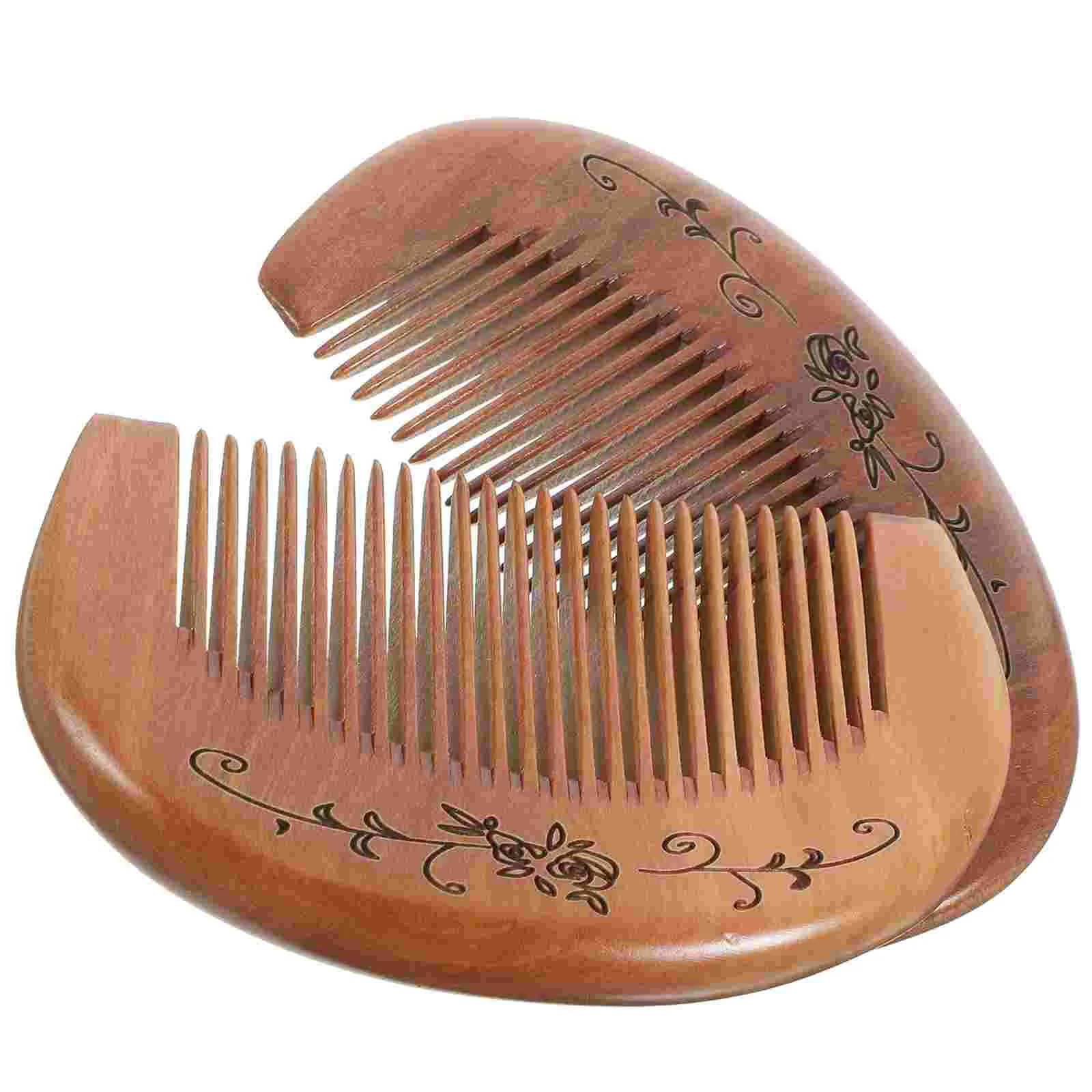 

2pcs 11x55x15cm Exquiqite Hair Comb Anti-static Carving Comb Wooden Massage Comb for Women Lady Man