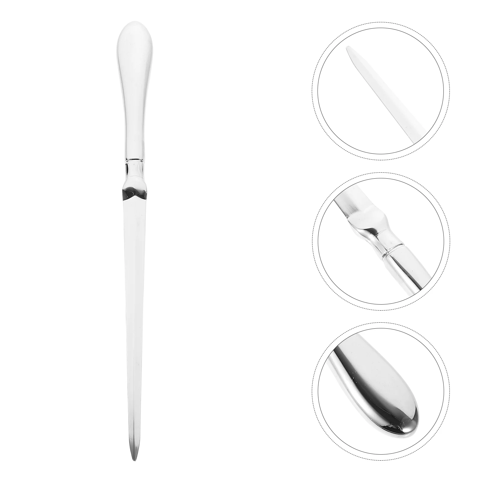 휴대용 합금 레터 오프너, 선물 상자 포함 봉투 오프너, 가정용 실용적인 종이 (실버)