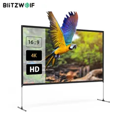 BlitzWolf BW-VS6 80/100-Inch Projector Screen 4K Resolution 16:9 Foldable Anti-Crease Easy Installation Outdoor Movie Screen