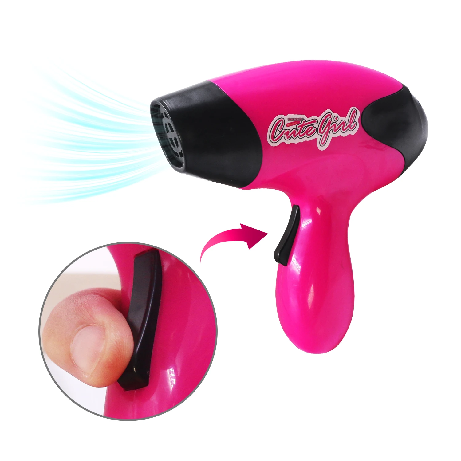 Exquisite Girl Simulation Accessories Children's Dressing Toys Hair Dryer Comb Holder Need to Bring Own Battery makeup toy,princess pretend toys