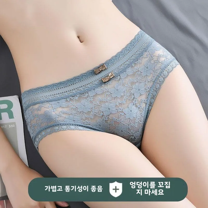 부드러운 레이스 여성용 팬티 통기성 부드러운 레이스 순면 무봉제 통기성 여성용 팬티 여성 팬티 여성 팬티
