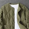2023 Autumn Winter O-neck Quilted Jacket Men's Versatile  Green  Retro Thickened Coat Men Techwear Button Up Oversize Jacket 4