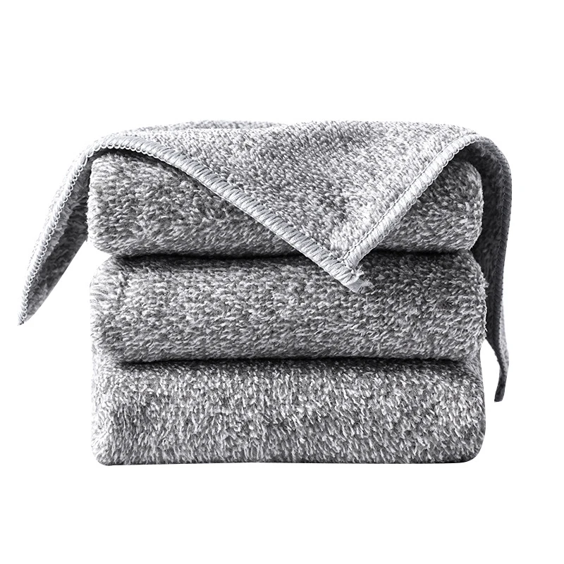 

Kitchen Soft Cleaning Towel Charcoal Fibre Cleaning Cloth Dishcloth Absorbent Non-stick Oil Rags Pot Dish Washing Wipe Cloth
