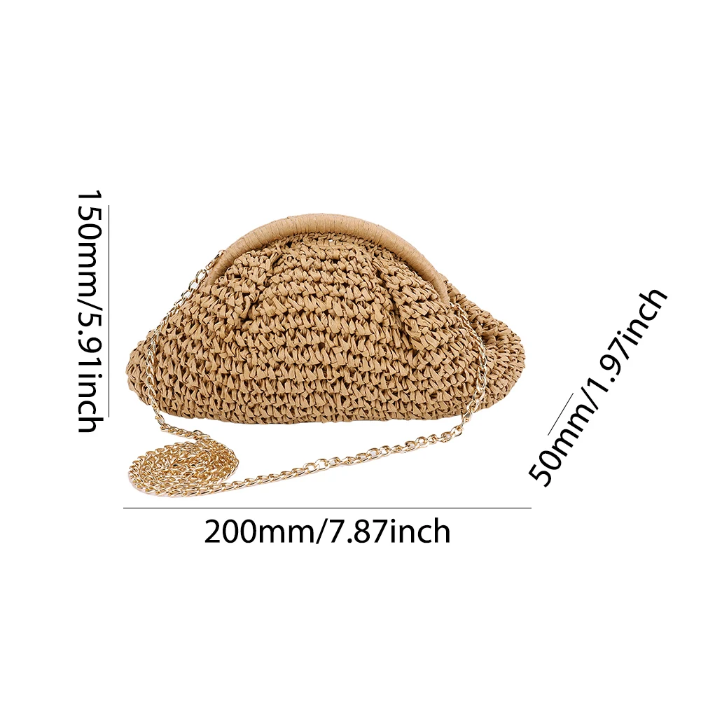 Straw Woven Shoulder Bag for Women Party Vacation