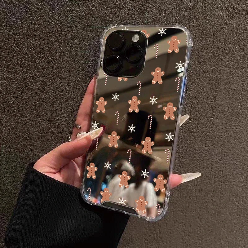 Festive Christmas Biscuit Man Mirror Acrylic Phone Case