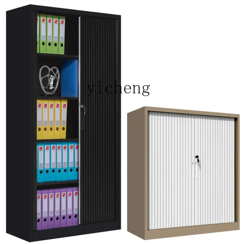 

XL Push-Pull Roller Shutter Door Cabinet Office File Storage Low Steel