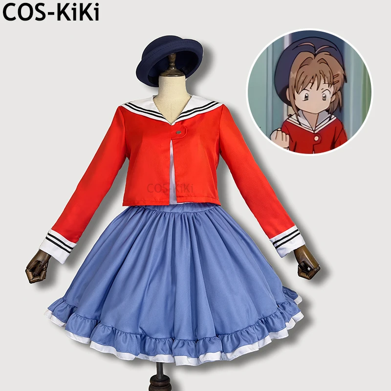 

COS-KiKi Cardcaptor Sakura Kinomoto Sakura Palgantong Red Blue Daily Cosplay Costume Halloween Party Role Play Outfit Women