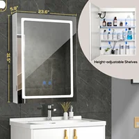 VOWNER Bathroom Medicine Cabinet with LED Lights and Mirror,  with Adjustable Shelf, Defogger, Memory 3-Color Mode, Dimmer 5
