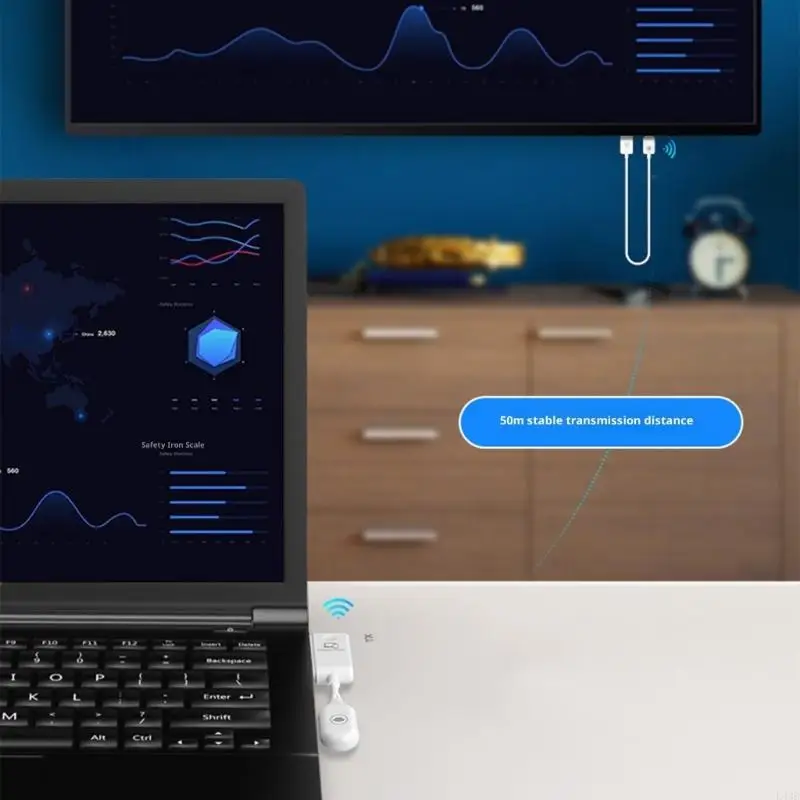 1080P 무선 Type-C 확장기 HDMI 호환 USB 어댑터 동글 동일 화면 케이블