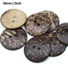 30pcs/lot 50mm 2 Inch Big Natural coconut buttons 2-hole round sewing dark brown color free shipping COCO001 3