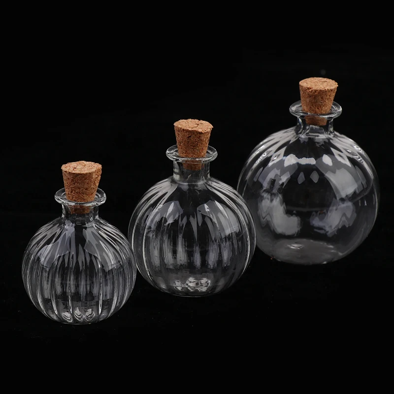 1/2/3/10PCS 1:12 Dollhouse Miniature Mini Glass Bottle Cork Cover Tiny Jar Vials Model Doll House Decoration Accessories 3