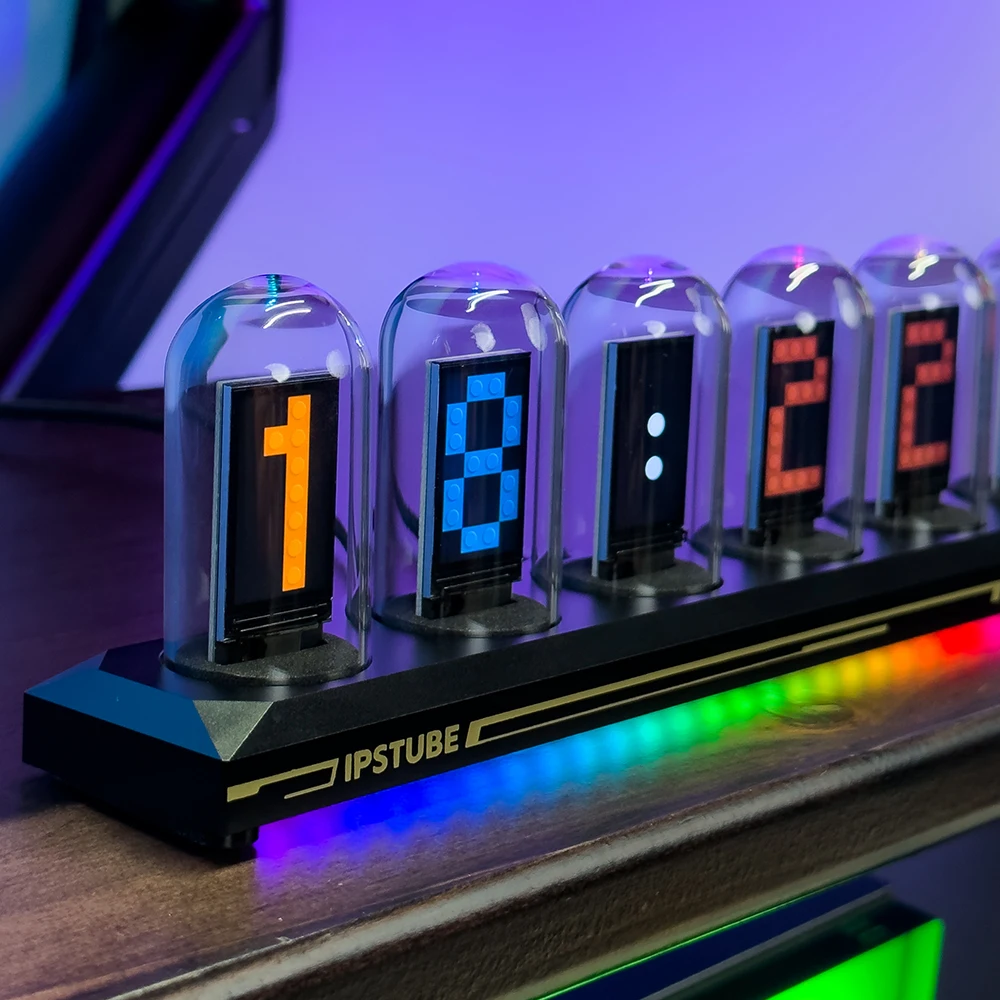 Nixie Tube Clock IPS Retro Glows Analog Clock DIY IPS Color Screen