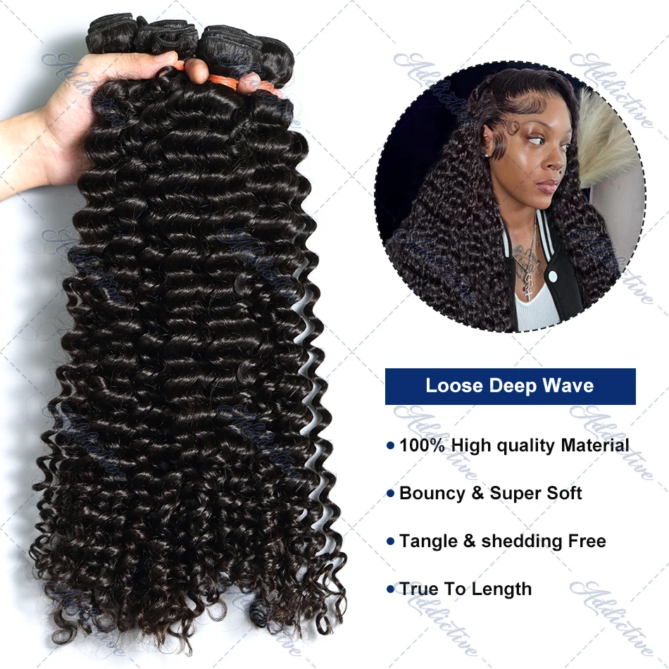 Burmese Curly Hair Bundles Virgin Hair Human Hair Extensions Double Weft Deep Wave Bundles 100% Unprocessed Raw Hair Weaving 3