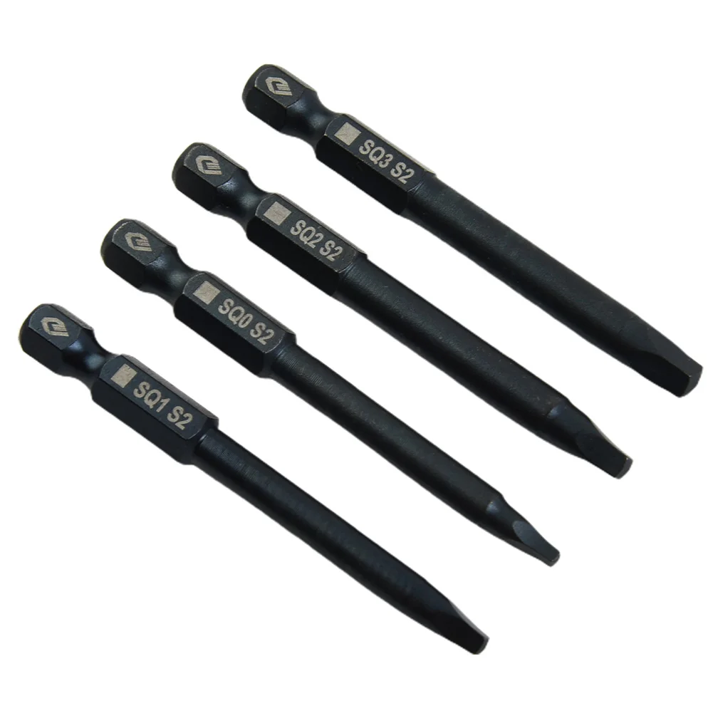 

New Electric Screwdriver Set 65mm SQ0 SQ1 SQ2 Square Head Screwdriver Bits Set Hex Shank Magnetic Screwdriver