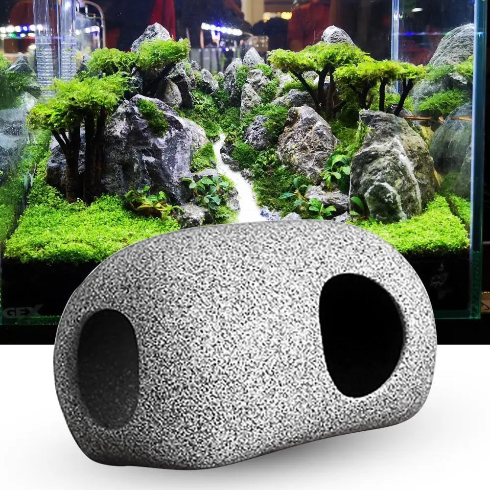 Aquarium Cave Safe Delicate Aquarium Decoration Rock Cave Landscaping Hiding Stone House for