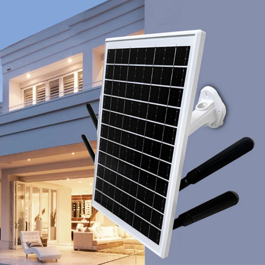 Solar Panel Powered 4G LTE WiFi Router 15W 25600mAh 4G LTE Modem Router with SIM Card Slot for Outdoor Security Camera Phone PC