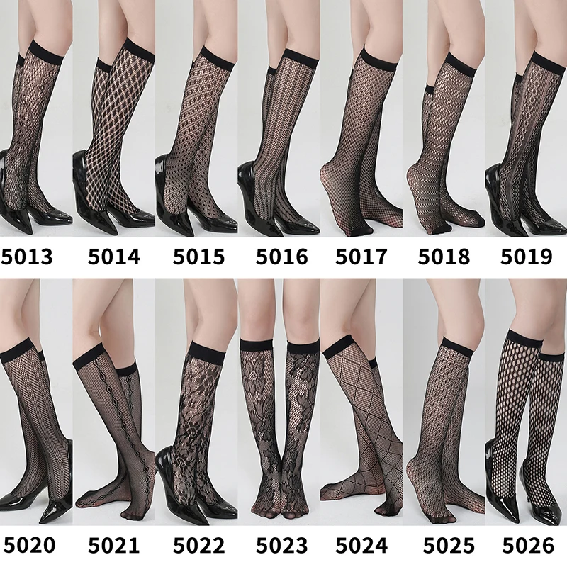 

New arrival women's Mid socks tube fishnet socks fashion girl sexy pattern jacquard lace socks for Female S50 series