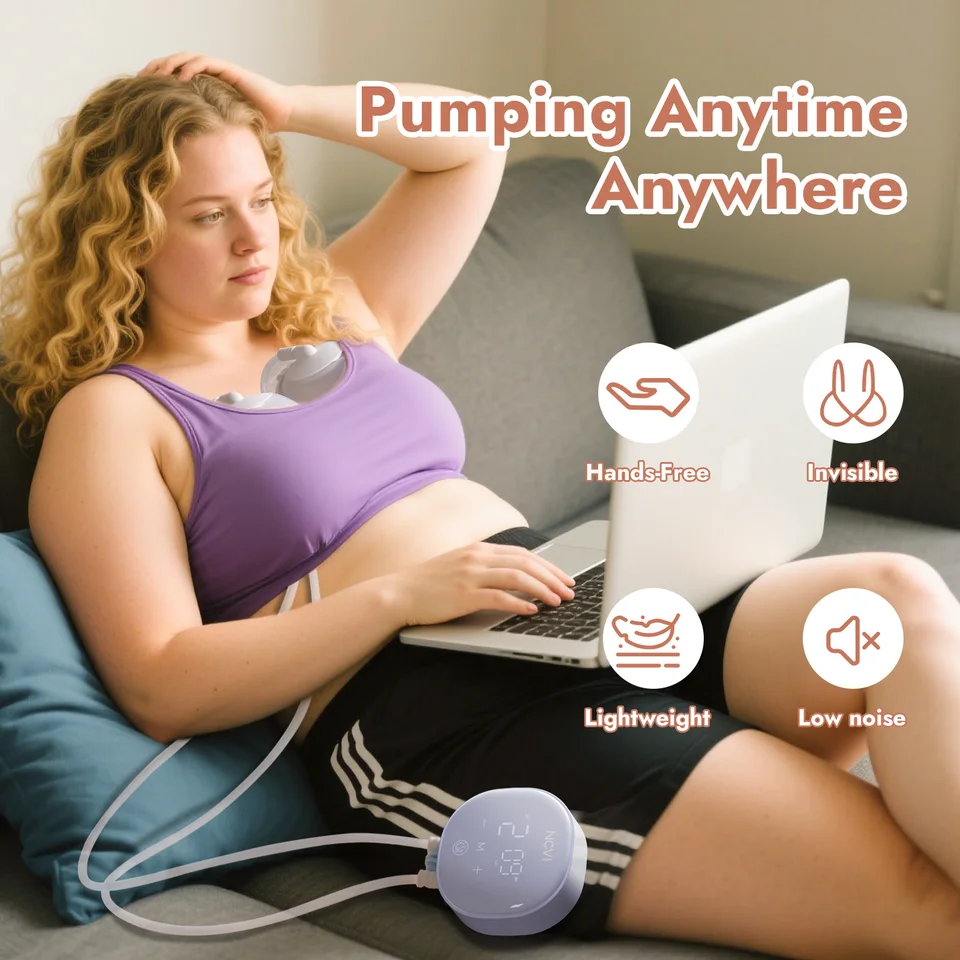 NCVI 2025 Hands Free Breast Pump,Combined With Strong Motor And Wearable Cups, 4 Modes 9 Levels, 21/24/28mm, Low Noise_voghion.com