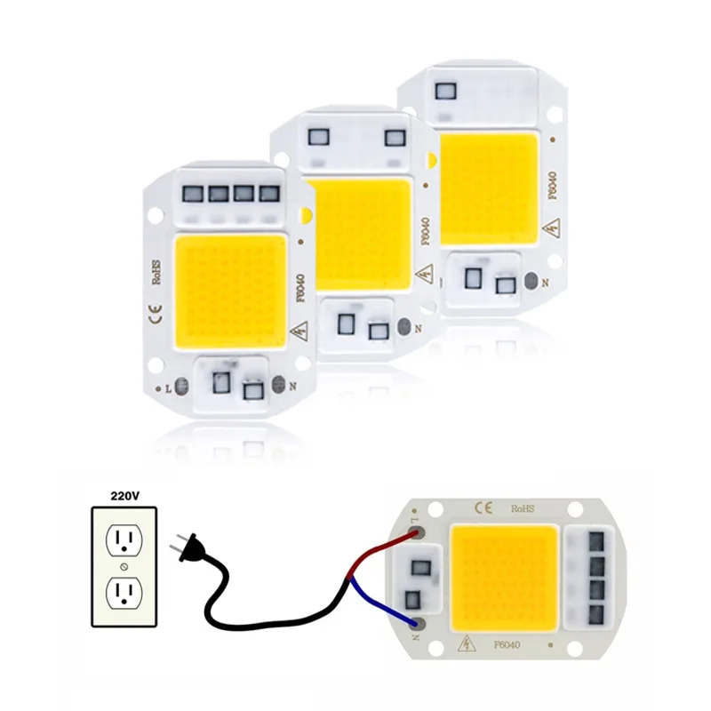 

LED COB Lamp Bead IP65 Smart IC No Need Driver 10W 20W 30W 50W AC 220V 110V DIY Flood Light Led Bulb Spotlight Outdoor Chip Lam