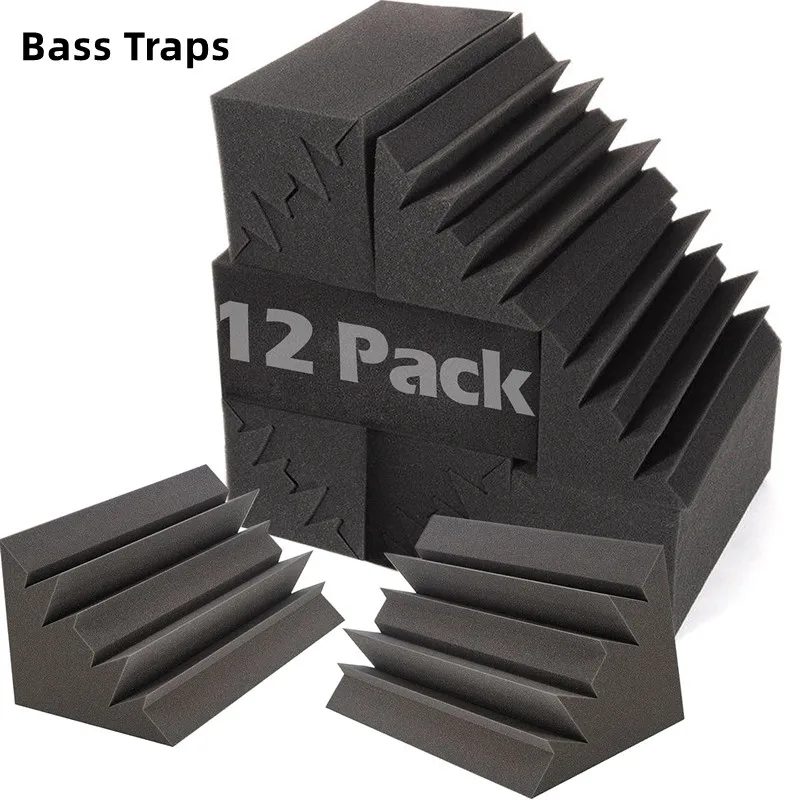 12PackAcousticFoamBassTrapsStudioFoam12x12x24cmSoundproof