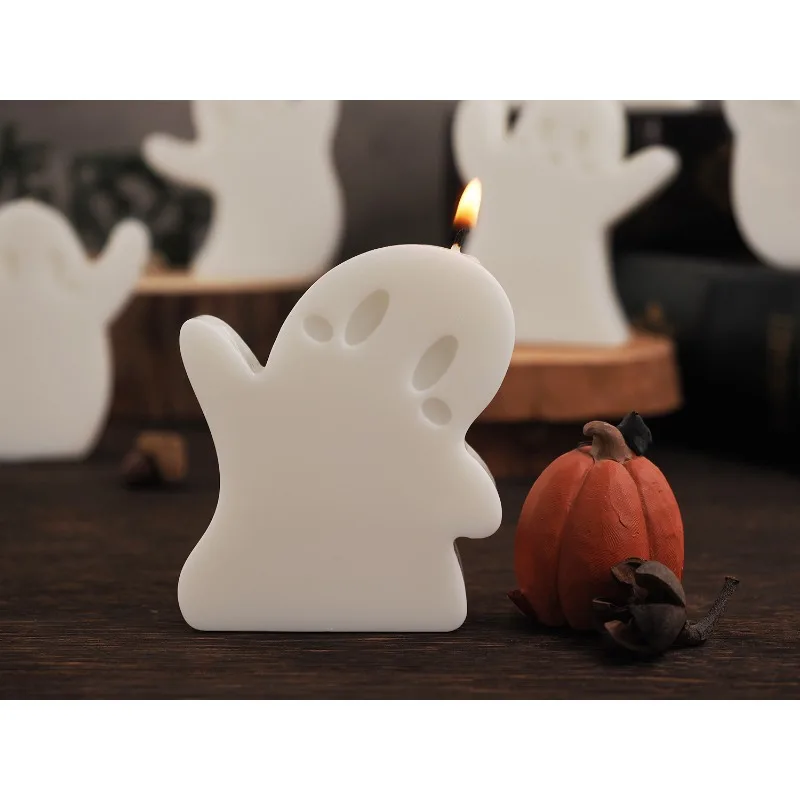 6PCS/Set Cute Cartoon Ghost Scented Candle Silicone Mold Handmade Diffuer Mold Creative Halloween Gift Home Decors