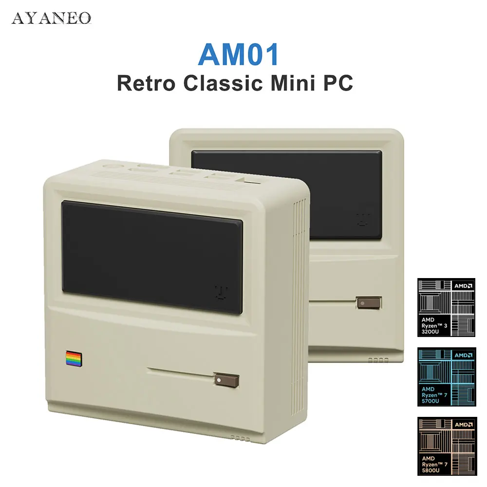 AYANEO AM01 ретро мини ПК Ryzen7 5700U 5800U Ryzen3 3200U 8 ГБ/16 ГБ/32 ГБ DDR4 512 ГБ/1 ТБ SSD Windows 11 Игровой настольный компьютер